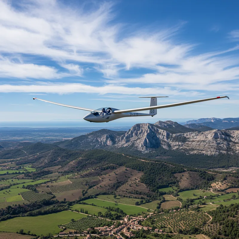 Vol à voile à Fayence : conditions thermiques, planeur et baptême dans le Var